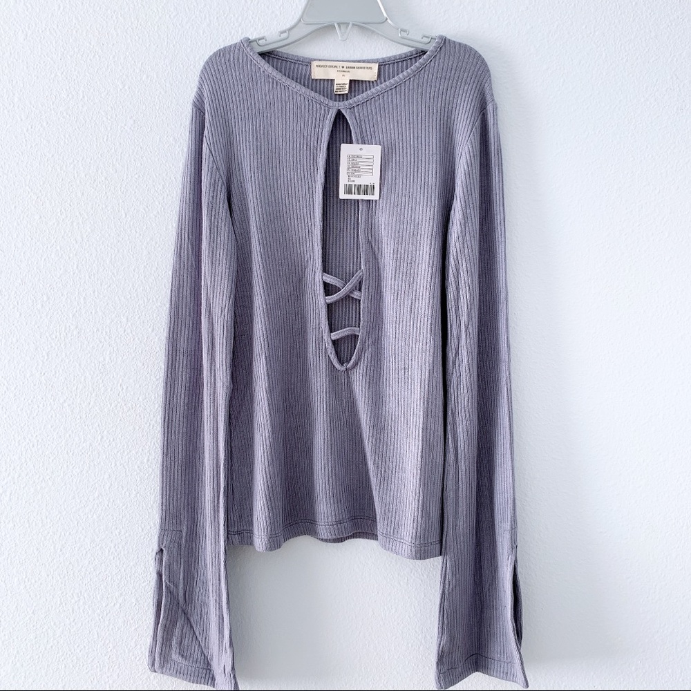Urban outfitters cross front long sleeves top